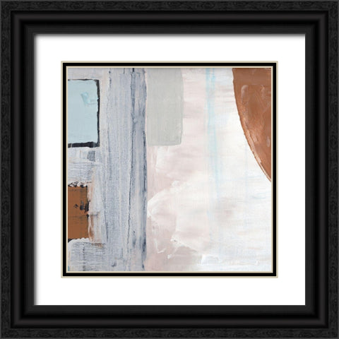 Blocks and Circles abstract II Black Ornate Wood Framed Art Print with Double Matting by Chapman, Marcy