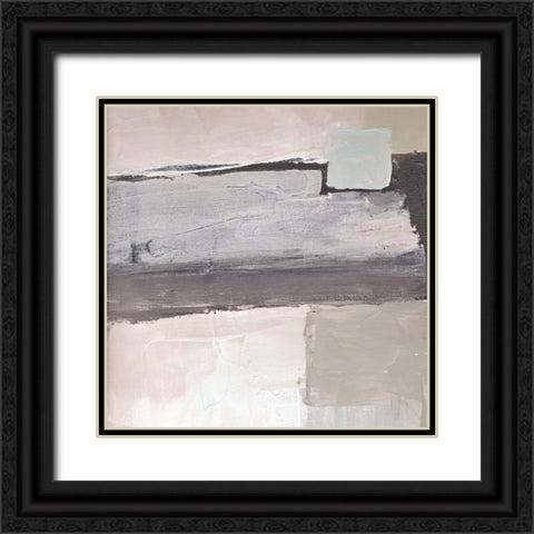 Blocks and Circles abstract III Black Ornate Wood Framed Art Print with Double Matting by Chapman, Marcy