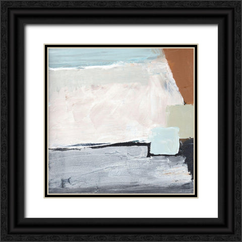 Blocks and Circles abstract IV Black Ornate Wood Framed Art Print with Double Matting by Chapman, Marcy