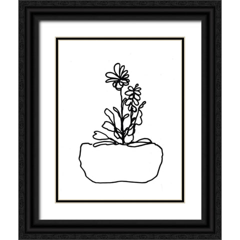 Hand Sketch Flowerpot II Black Ornate Wood Framed Art Print with Double Matting by Chapman, Marcy