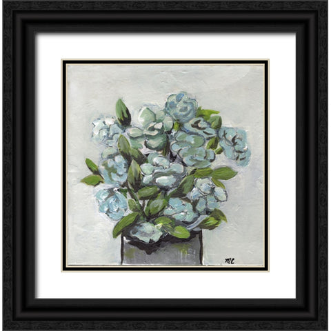 Fading Blue Black Ornate Wood Framed Art Print with Double Matting by Chapman, Marcy
