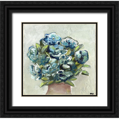 Vase of Blues Black Ornate Wood Framed Art Print with Double Matting by Chapman, Marcy