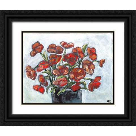 Handpicked Poppies Black Ornate Wood Framed Art Print with Double Matting by Chapman, Marcy
