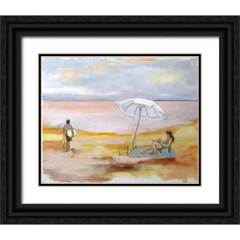 Last Light Black Ornate Wood Framed Art Print with Double Matting by Marie, Susanne