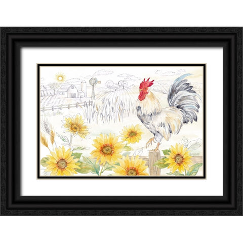 Good Morning Sunshine landscape Black Ornate Wood Framed Art Print with Double Matting by Coulter, Cynthia