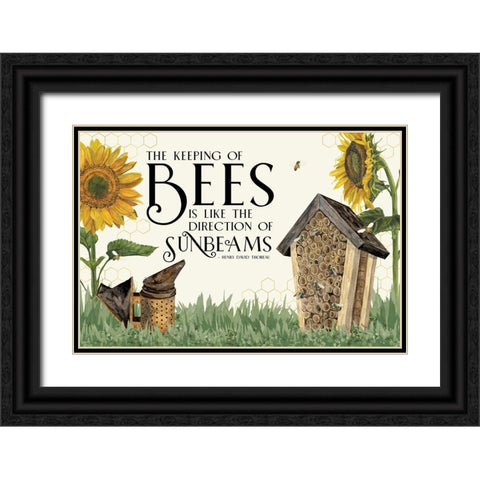 Honey Bees And Flowers Please landscape IV-Sunbeams Black Ornate Wood Framed Art Print with Double Matting by Reed, Tara
