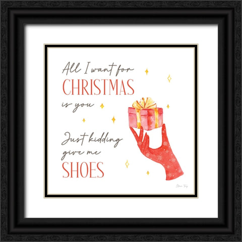 Christmas in the City VIII-All I Want Black Ornate Wood Framed Art Print with Double Matting by Faye, Elena