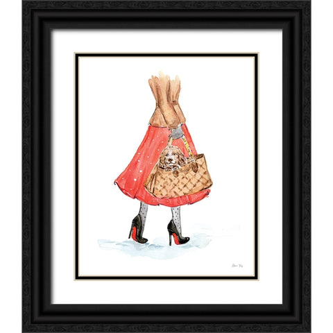 Christmas in the City portrait III Black Ornate Wood Framed Art Print with Double Matting by Faye, Elena
