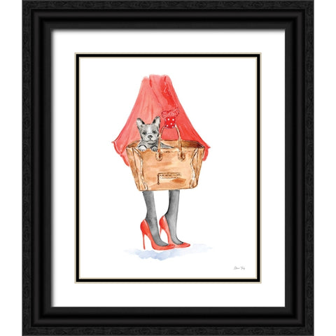 Christmas in the City portrait IV Black Ornate Wood Framed Art Print with Double Matting by Faye, Elena