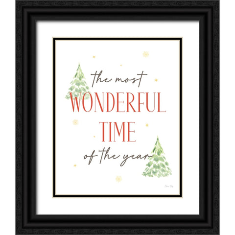 Christmas in the City portrait VII-Most Wonderful Time Black Ornate Wood Framed Art Print with Double Matting by Faye, Elena