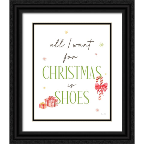 Christmas in the City portrait IX-All I Want Black Ornate Wood Framed Art Print with Double Matting by Faye, Elena