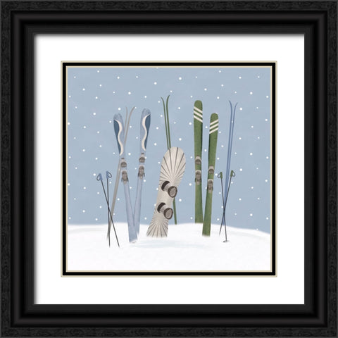 Winter Mountain Getaway X Black Ornate Wood Framed Art Print with Double Matting by Tara Reed