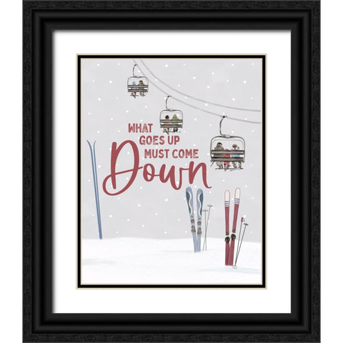 Winter Mountain Getaway portrait II-What Goes Up Black Ornate Wood Framed Art Print with Double Matting by Tara Reed