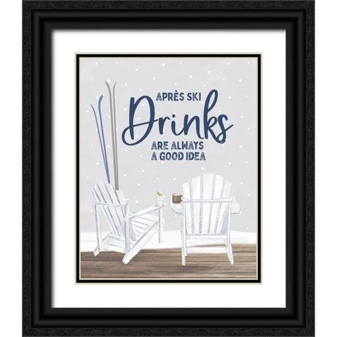 Winter Mountain Getaway portrait III-Drinks Black Ornate Wood Framed Art Print with Double Matting by Tara Reed