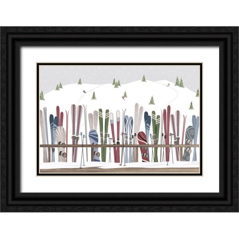 Winter Mountain Getaway landscape IV Black Ornate Wood Framed Art Print with Double Matting by Tara Reed