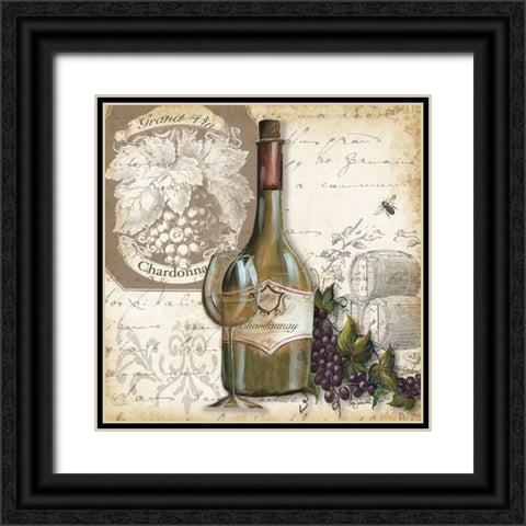 Wine Square II Black Ornate Wood Framed Art Print with Double Matting by Tre Sorelle Studios