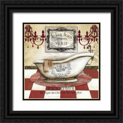 Red French Bath II Black Ornate Wood Framed Art Print with Double Matting by Tre Sorelle Studios