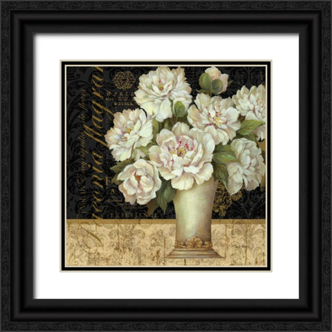 Antique Floral Still Life II Black Ornate Wood Framed Art Print with Double Matting by Gladding, Pamela
