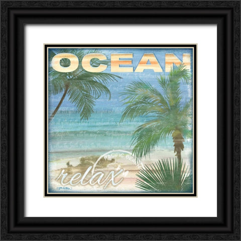 Beach Palm II Black Ornate Wood Framed Art Print with Double Matting by Killeen, Jen