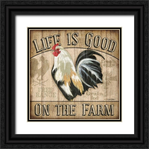 Country Rooster II Black Ornate Wood Framed Art Print with Double Matting by Killeen, Jen