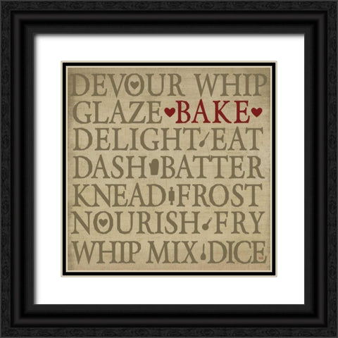 Chefs Words I Black Ornate Wood Framed Art Print with Double Matting by h.artworks
