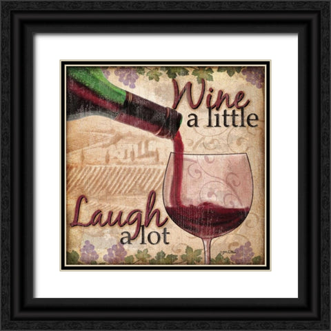Wine With Friends I Black Ornate Wood Framed Art Print with Double Matting by Killeen, Jen