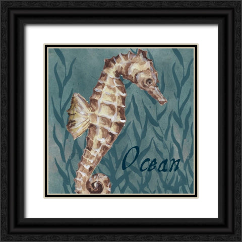 Nautical Critters I Black Ornate Wood Framed Art Print with Double Matting by Tre Sorelle Studios