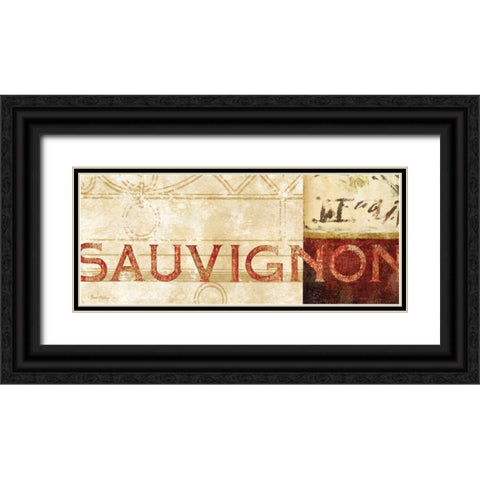 Vin Sign IV Black Ornate Wood Framed Art Print with Double Matting by Gladding, Pamela