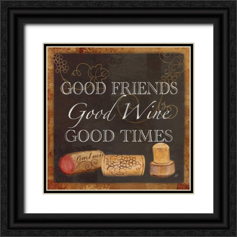 Wine Cork Sentiment III Black Ornate Wood Framed Art Print with Double Matting by Coulter, Cynthia