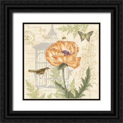 Floral Nature Trail I Black Ornate Wood Framed Art Print with Double Matting by Gladding, Pamela