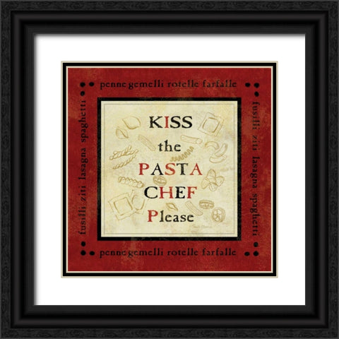 Pasta Sayings III Black Ornate Wood Framed Art Print with Double Matting by Gladding, Pamela