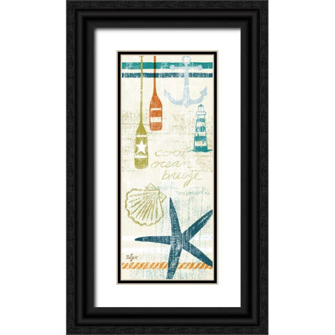 Nautical Brights Panels I Black Ornate Wood Framed Art Print with Double Matting by Lyon, Rebecca