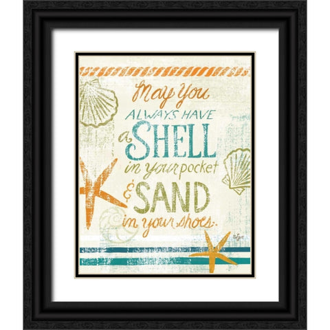 Coastal Sentiment I Black Ornate Wood Framed Art Print with Double Matting by Lyon, Rebecca
