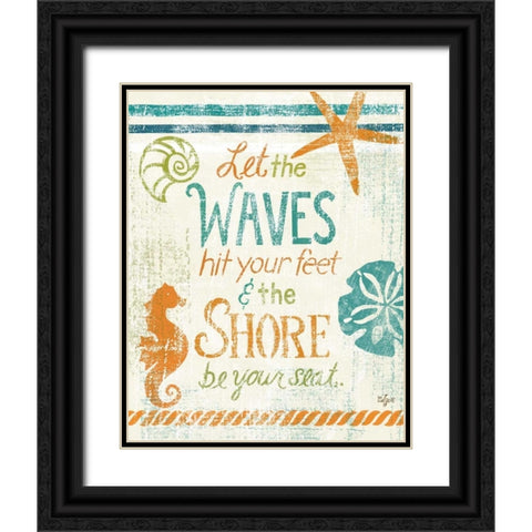 Coastal Sentiment II Black Ornate Wood Framed Art Print with Double Matting by Lyon, Rebecca