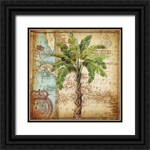 Antique Nautical Palms I Black Ornate Wood Framed Art Print with Double Matting by Tre Sorelle Studios