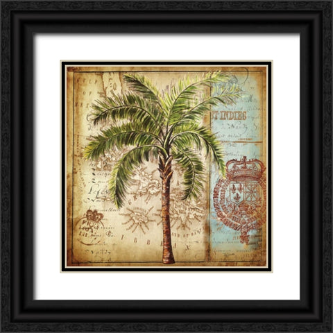 Antique Nautical Palms II Black Ornate Wood Framed Art Print with Double Matting by Tre Sorelle Studios