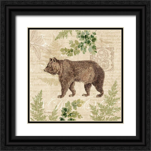 Woodland Trail II - bear Black Ornate Wood Framed Art Print with Double Matting by Gladding, Pamela