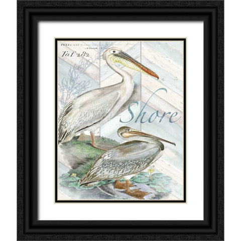 Shore Birds I Black Ornate Wood Framed Art Print with Double Matting by Tre Sorelle Studios