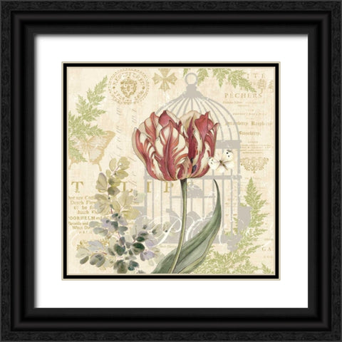 Floral Nature Trail II Black Ornate Wood Framed Art Print with Double Matting by Gladding, Pamela