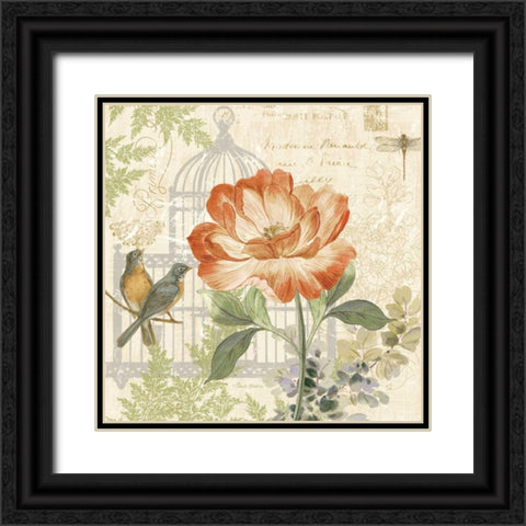 Floral Nature Trail III Black Ornate Wood Framed Art Print with Double Matting by Gladding, Pamela