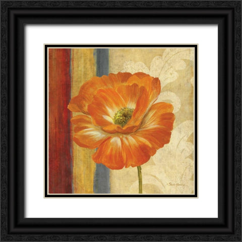 Poppy Tapestry Stripes I Black Ornate Wood Framed Art Print with Double Matting by Gladding, Pamela