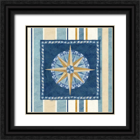 Nautical Stripe I Black Ornate Wood Framed Art Print with Double Matting by Coulter, Cynthia