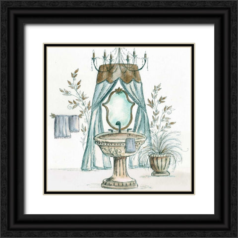 French Bath Sketch II - sink Black Ornate Wood Framed Art Print with Double Matting by Tre Sorelle Studios