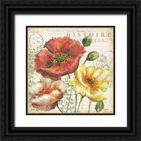 Spice Poppies Histoire Naturelle I Black Ornate Wood Framed Art Print with Double Matting by Tre Sorelle Studios