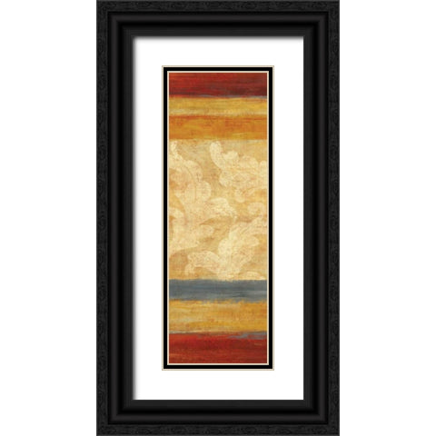 Tapestry Stripe Panel II Black Ornate Wood Framed Art Print with Double Matting by Studio Nova