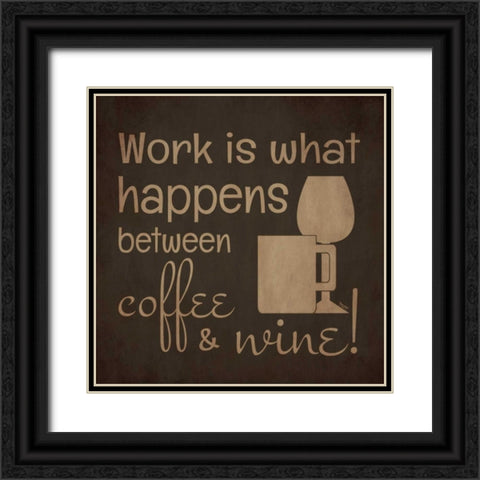 Wine and Coffee Sayings I Black Ornate Wood Framed Art Print with Double Matting by Reed, Tara