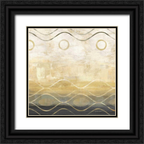 Abstract Waves Black-Gold II Black Ornate Wood Framed Art Print with Double Matting by Coulter, Cynthia