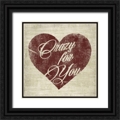 Graffiti Heart II Black Ornate Wood Framed Art Print with Double Matting by Hartworks