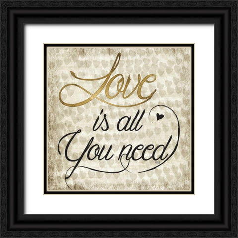 Love Life I Black Ornate Wood Framed Art Print with Double Matting by Hartworks