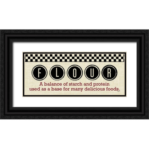 Checkered Kitchen Sign II Black Ornate Wood Framed Art Print with Double Matting by Reed, Tara